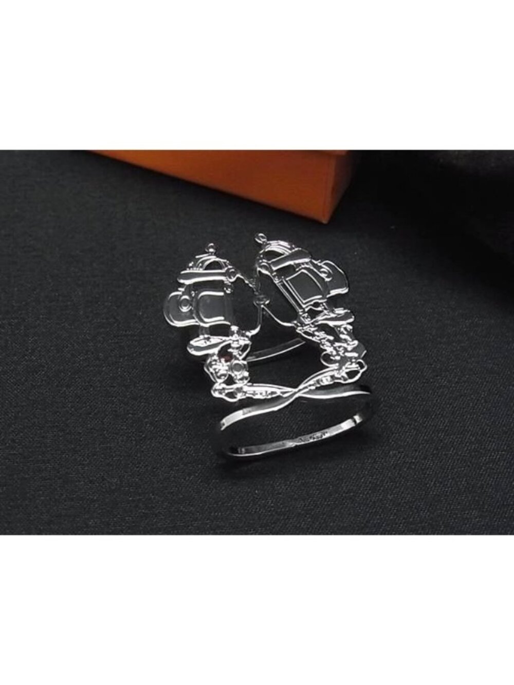 Hermes Brides de Gala Scarf Ring Closure Silver